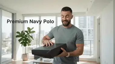 Navy Polo Shirt Unboxing Ad